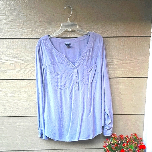 Torrif  V-neck Challis Long Sleeve Blouse Gray 3x - Picture 2 of 7
